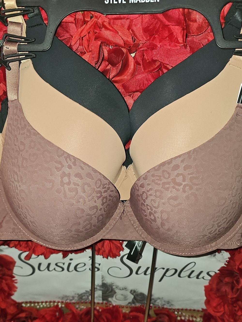 Steve Madden NWT 3 PACK Gentle Lift Push Up Underwire Bras Size 38C